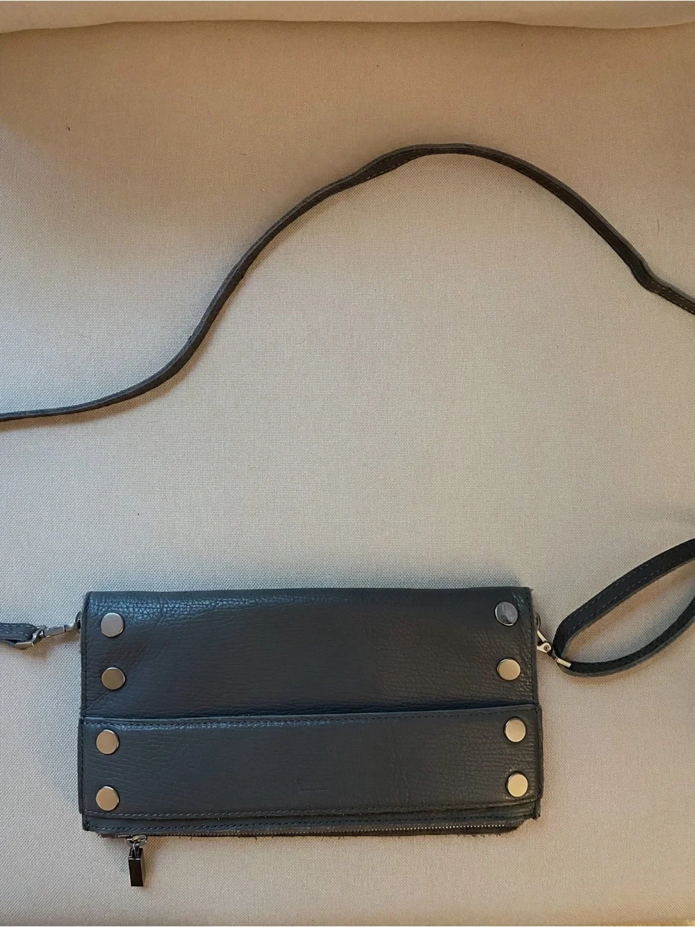 Hammitt Gray Pebbled Leather Crossbody Bag